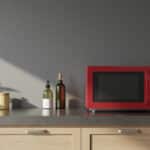 Modern microwave oven on a kitchen countertop