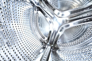Interior view of a washing machine drum, illustrating a not-spinning diagnosis