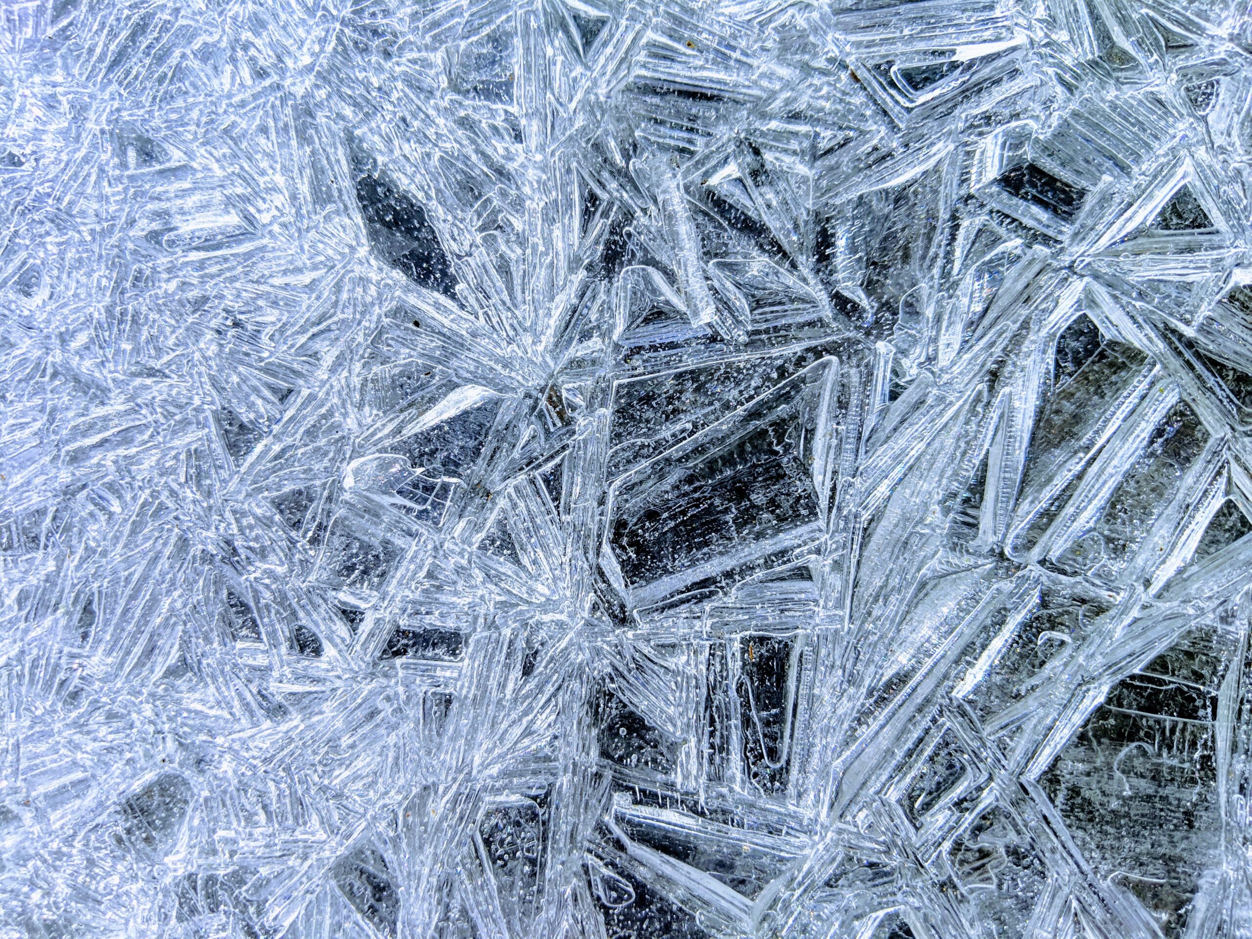 Close-up of ice buildup, illustrating a freezer not freezing properly