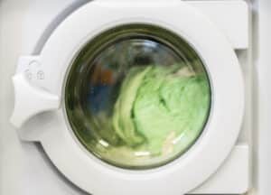 Washing machine drum spinning with laundry inside